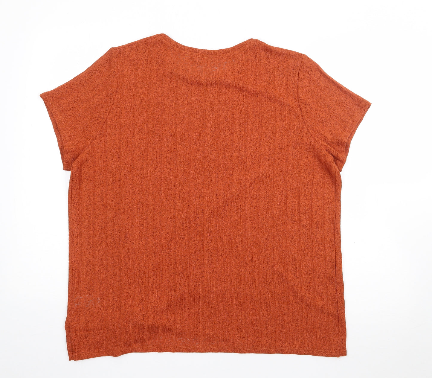 Papaya Womens Orange  Polyester Basic T-Shirt Size 20 Crew Neck
