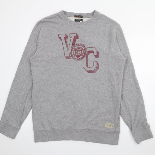 Vintage Cloth Mens Grey  Cotton Pullover Sweatshirt Size L