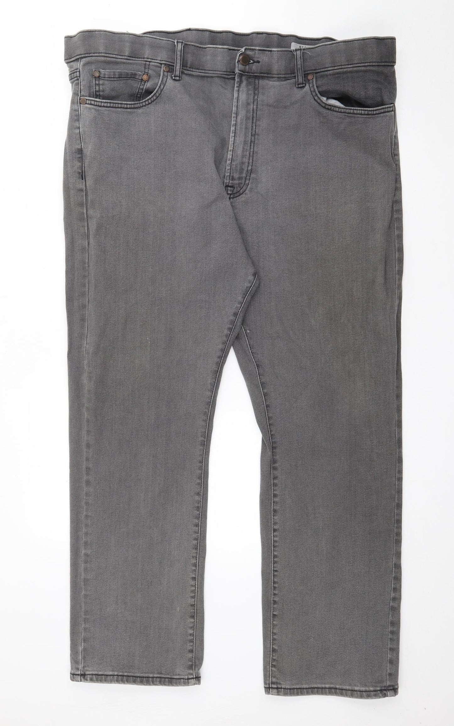 Marks and Spencer Mens Grey  Cotton Skinny Jeans Size 42 L27 in Regular