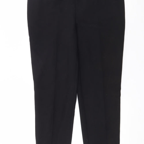 Papaya Womens Black  Cotton Trousers  Size 10 L25 in Regular