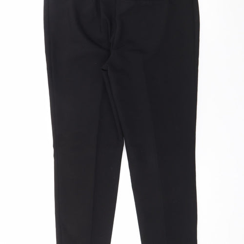 Papaya Womens Black  Cotton Trousers  Size 10 L25 in Regular