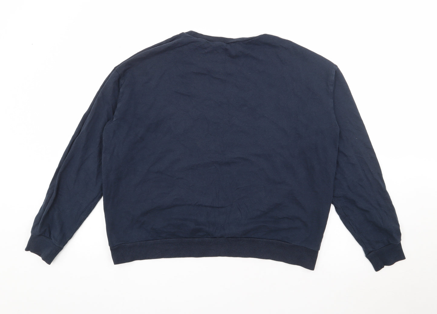 H&M Womens Blue  Cotton Basic T-Shirt Size XL Crew Neck