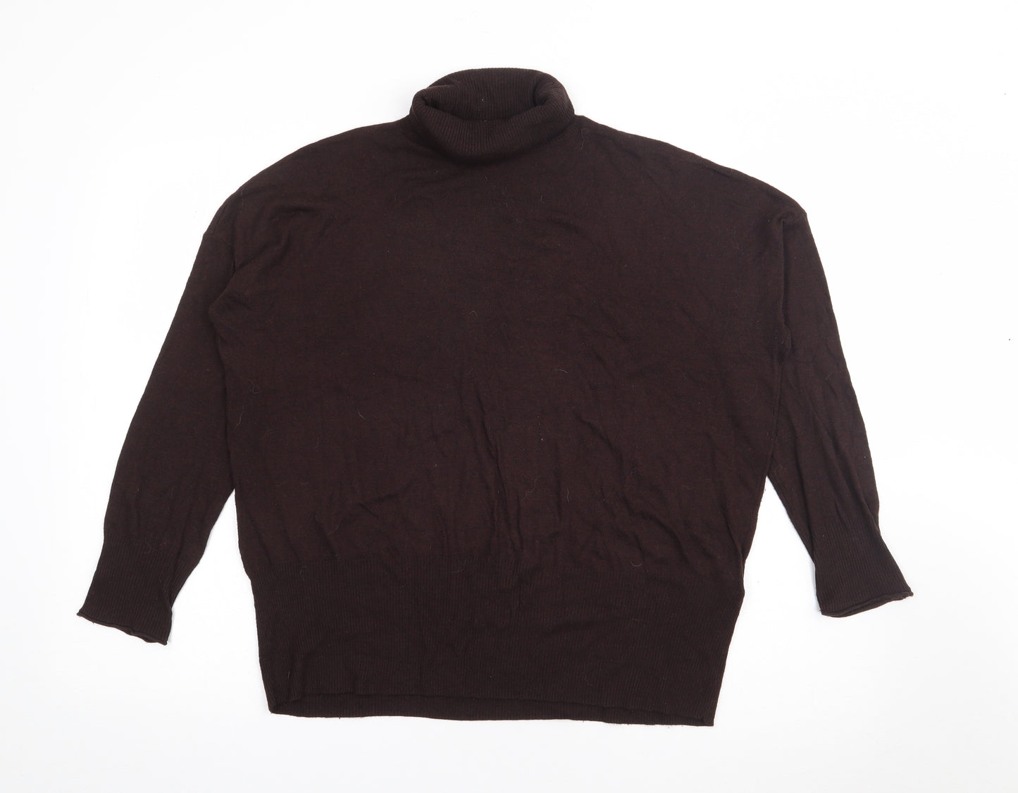 NEXT Womens Brown Roll Neck  Viscose Pullover Jumper Size 10