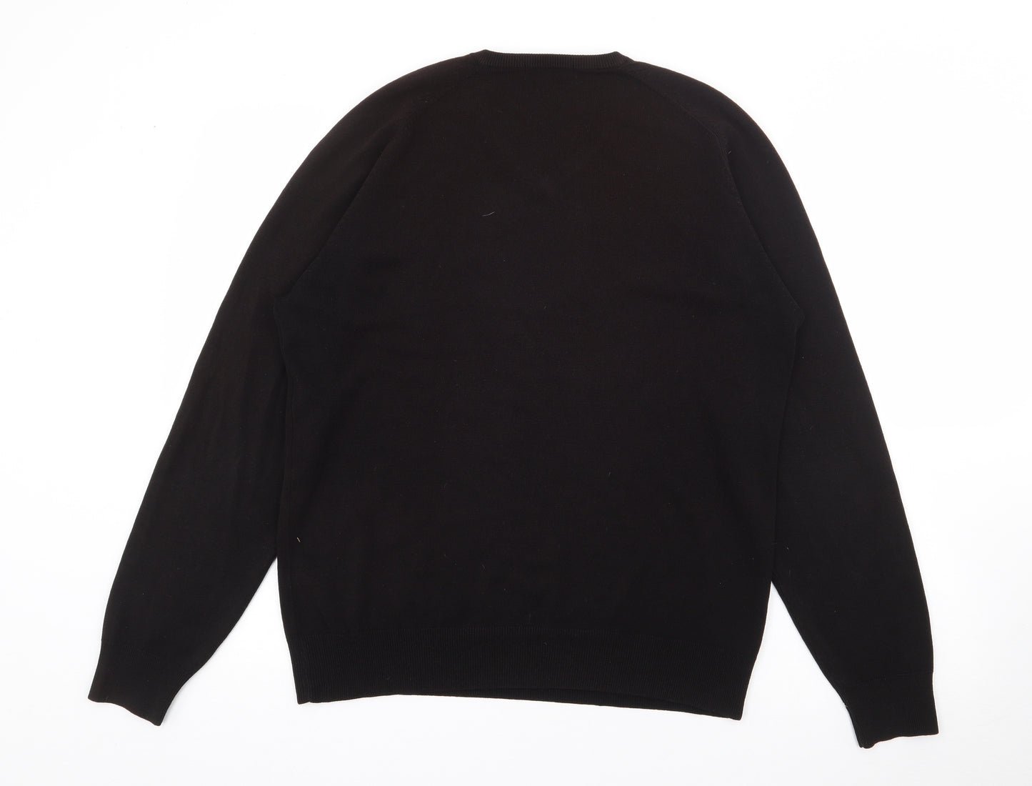 Autograph Mens Brown V-Neck  Acrylic Pullover Jumper Size M