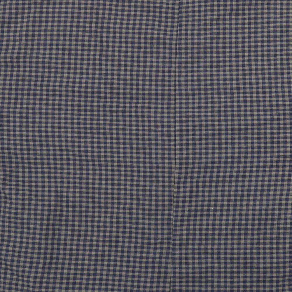 Zanzea Womens Blue V-Neck Plaid Cotton Pullover Jumper Size 4XL