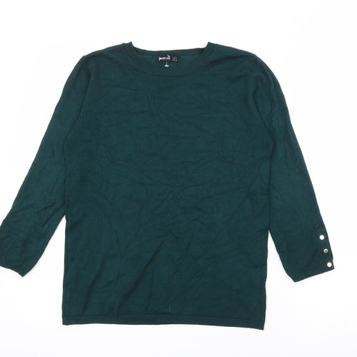 Stradivarius Womens Green Crew Neck  Polyester Pullover Jumper Size L