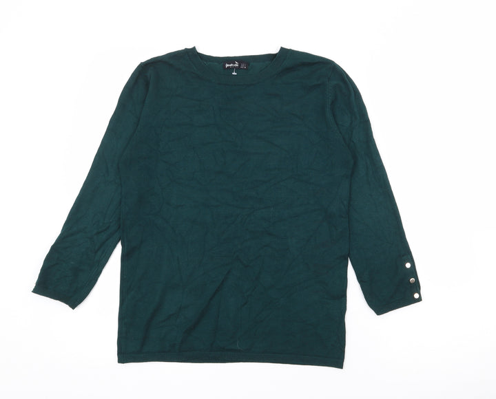 Stradivarius Womens Green Crew Neck Polyester Pullover Jumper Size L