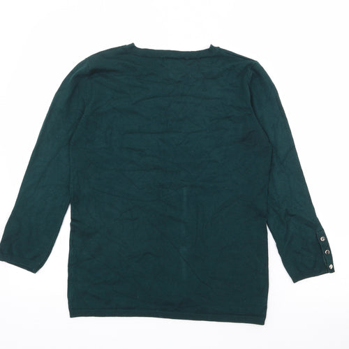 Stradivarius Womens Green Crew Neck  Polyester Pullover Jumper Size L