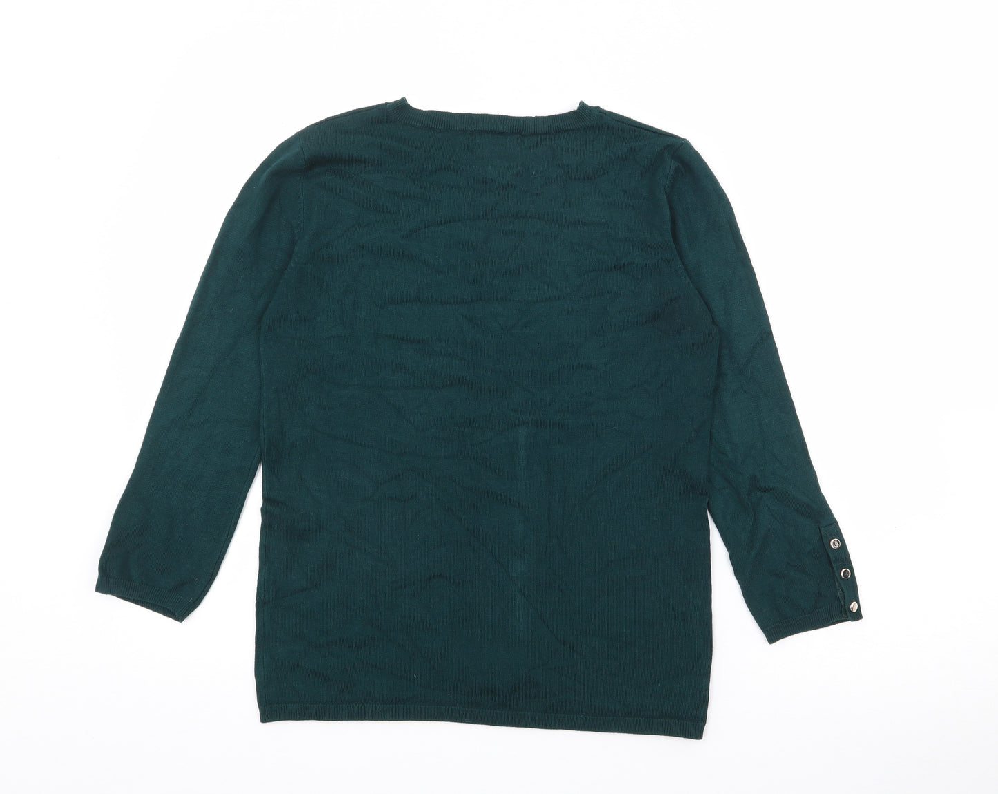 Stradivarius Womens Green Crew Neck  Polyester Pullover Jumper Size L