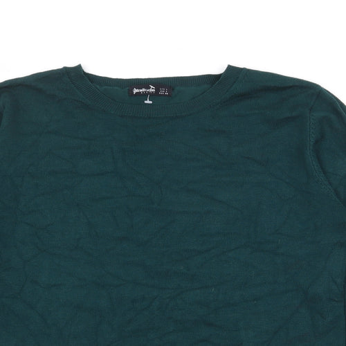Stradivarius Womens Green Crew Neck  Polyester Pullover Jumper Size L