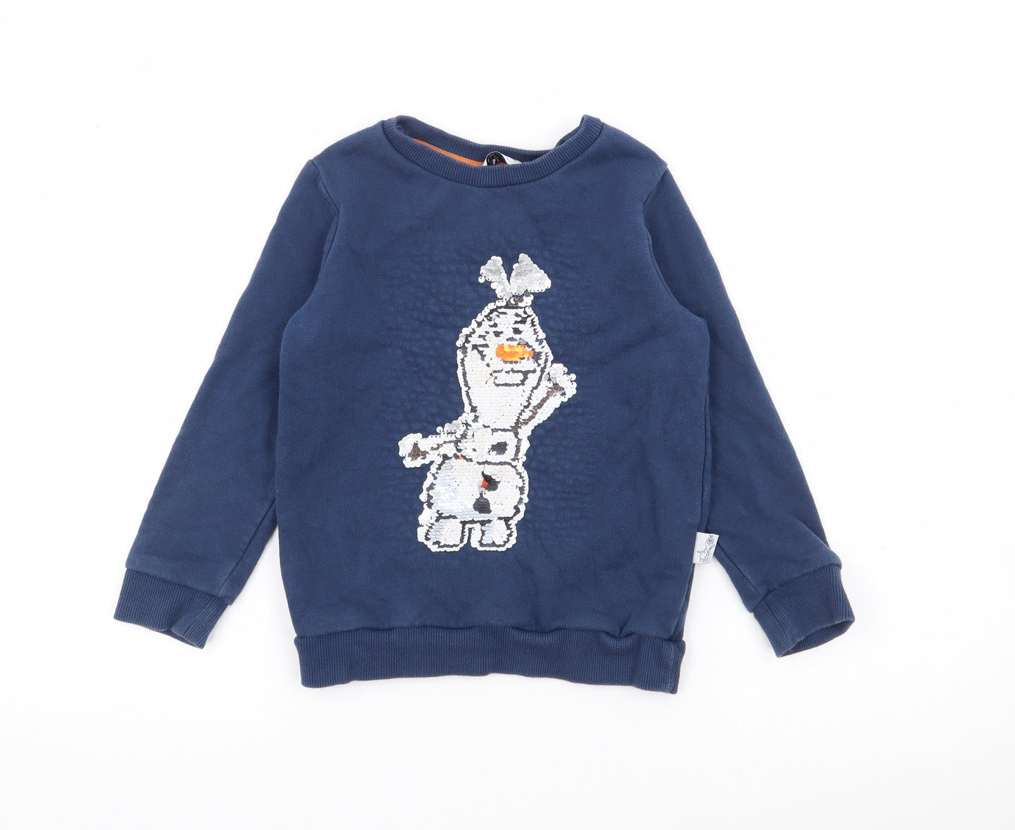 Marks and Spencer Boys Beige  Cotton Pullover Sweatshirt Size 5-6 Years   - Olaf Frozen