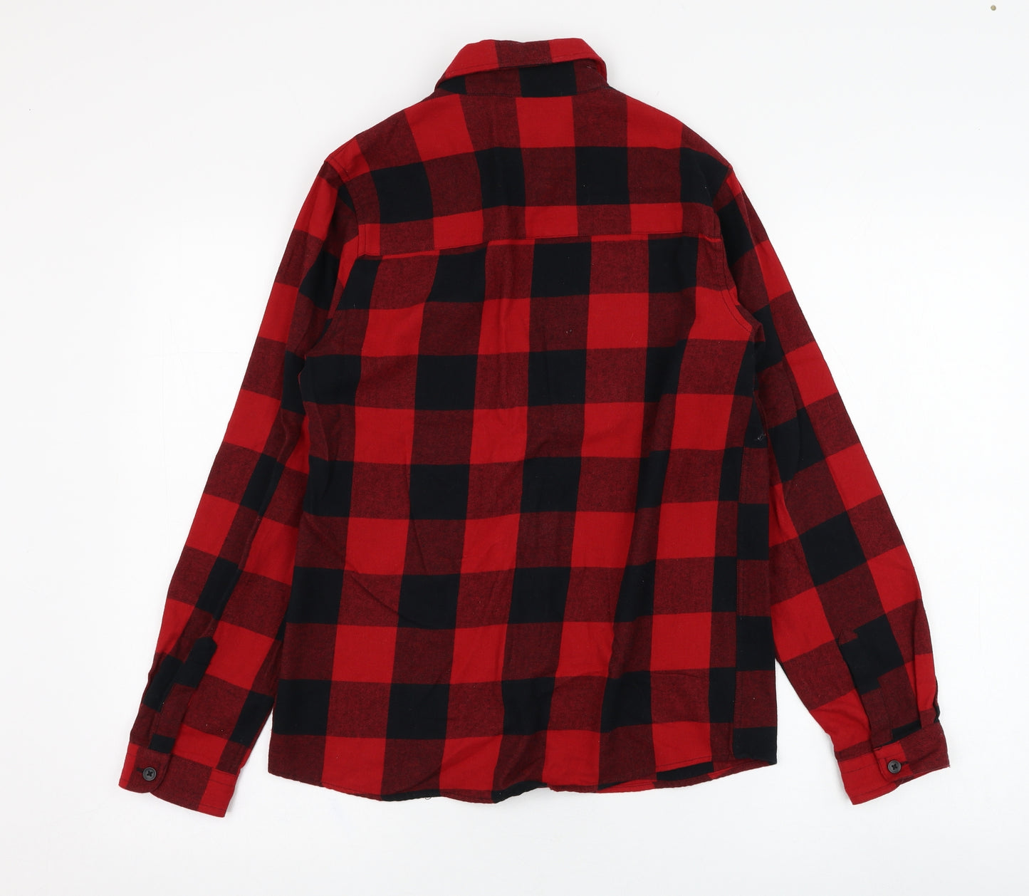 Primark Boys Red Check Cotton Basic Button-Up Size 12-13 Years Collared Button