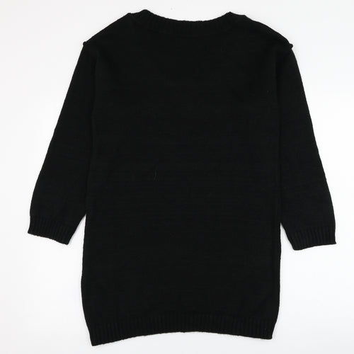 ASOS Womens Black V-Neck  Acrylic Pullover Jumper Size 6