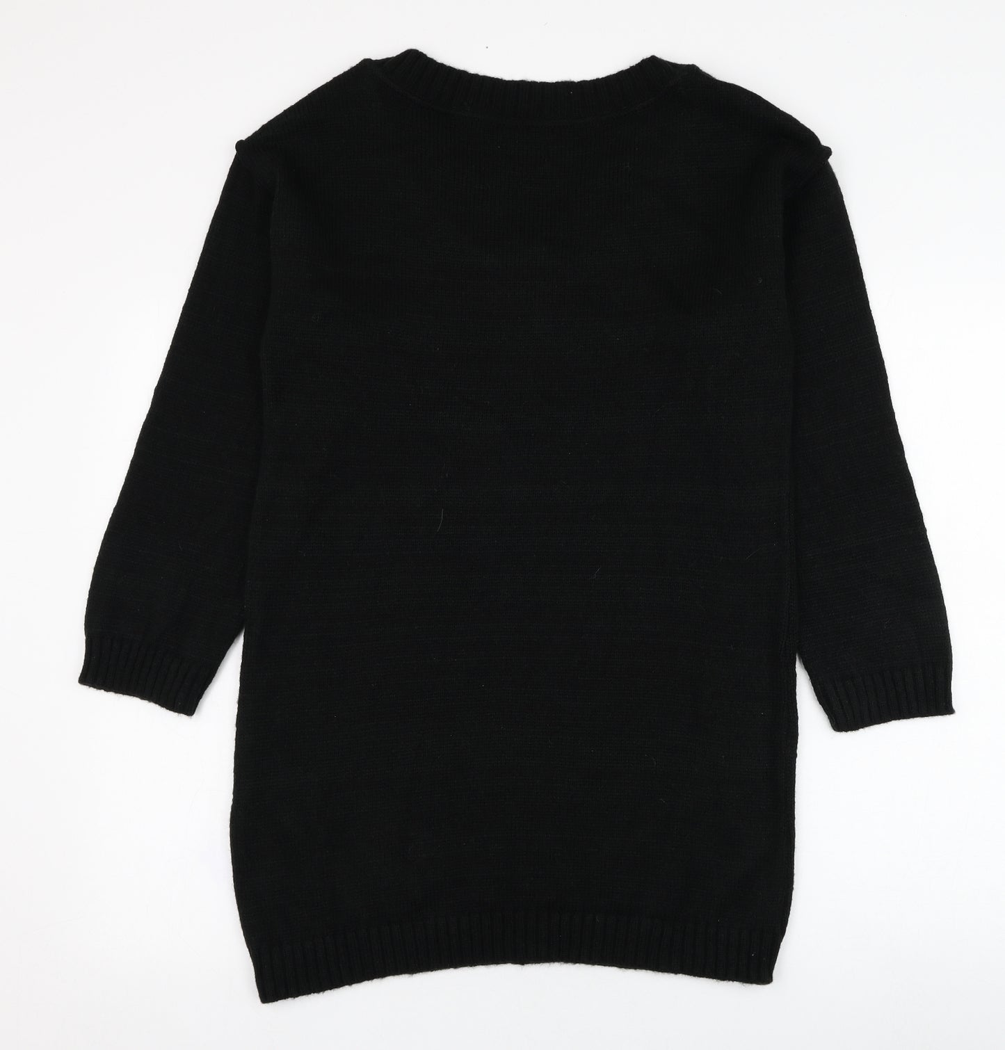 ASOS Womens Black V-Neck  Acrylic Pullover Jumper Size 6