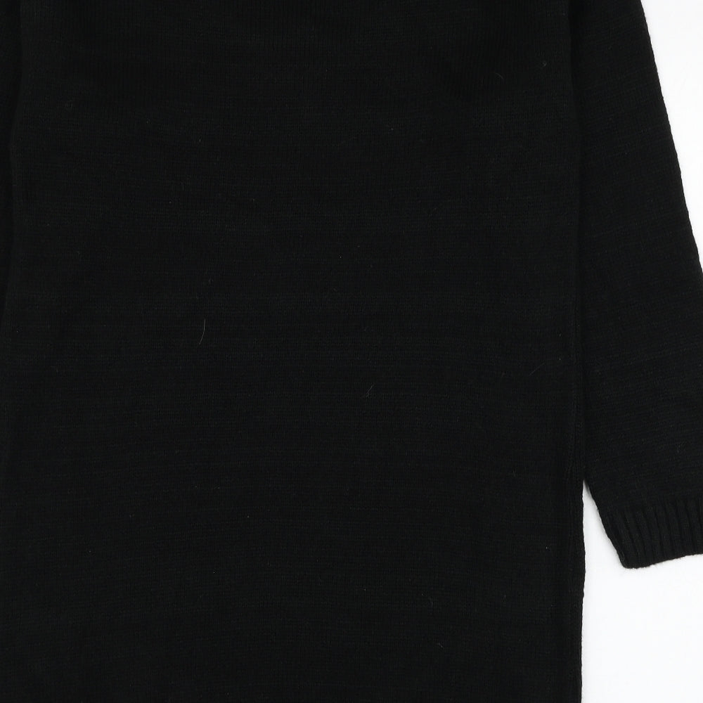 ASOS Womens Black V-Neck  Acrylic Pullover Jumper Size 6