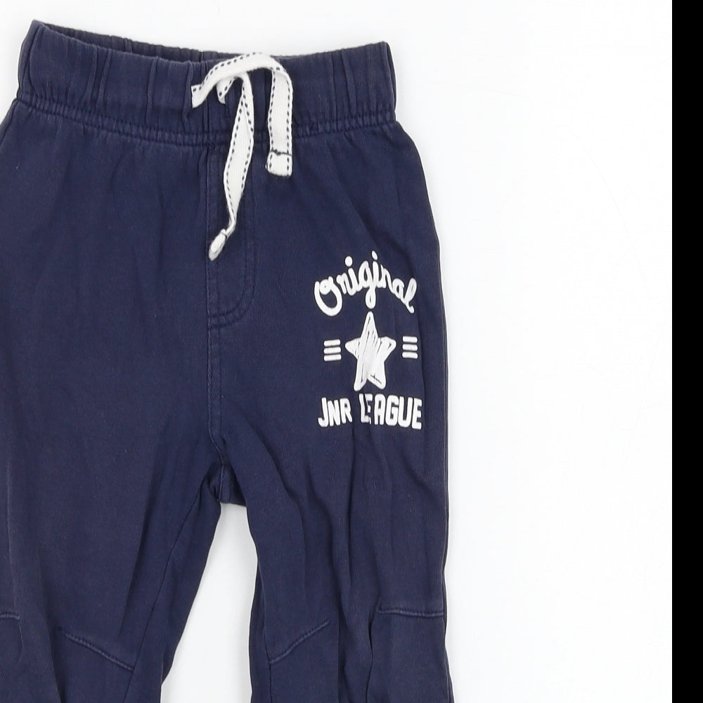 George Boys Blue  Cotton Jogger Trousers Size 2-3 Years  Regular Pullover