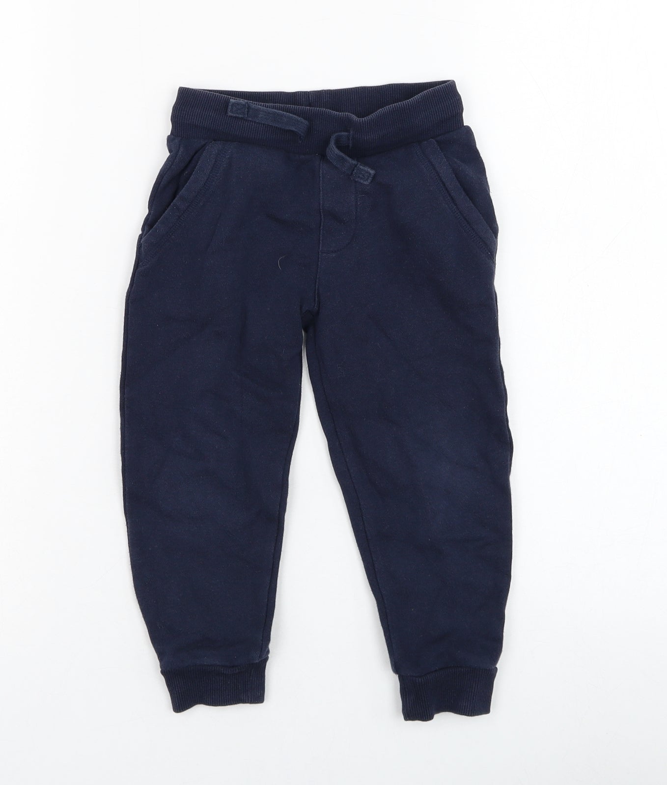 Marks and Spencer Boys Blue  Cotton Jogger Trousers Size 2-3 Years  Regular Pullover
