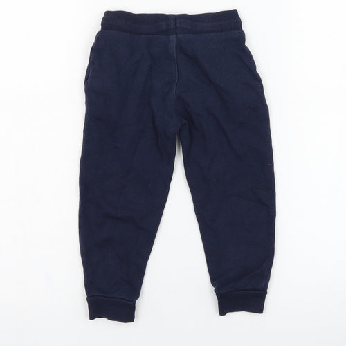 Marks and Spencer Boys Blue  Cotton Jogger Trousers Size 2-3 Years  Regular Pullover