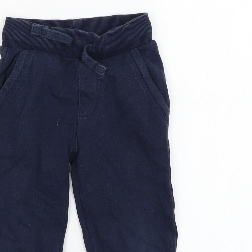Marks and Spencer Boys Blue  Cotton Jogger Trousers Size 2-3 Years  Regular Pullover