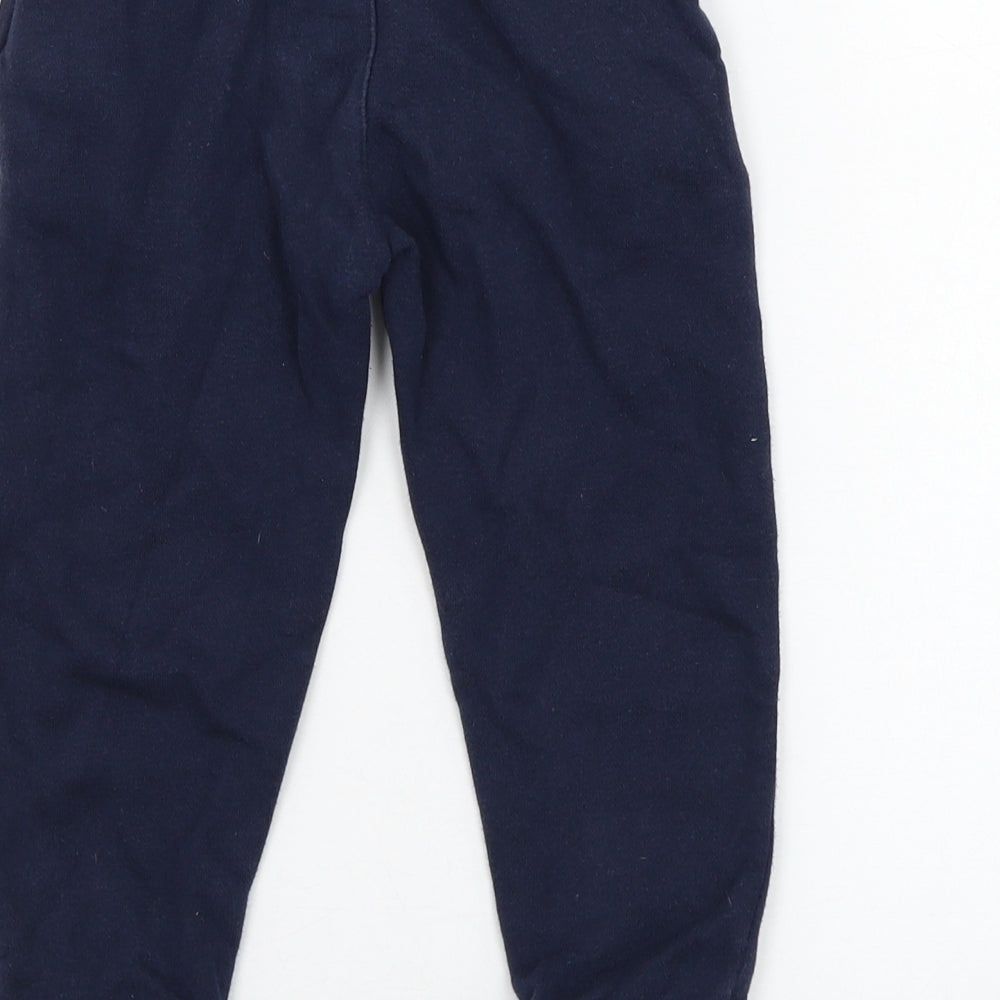 Marks and Spencer Boys Blue  Cotton Jogger Trousers Size 2-3 Years  Regular Pullover
