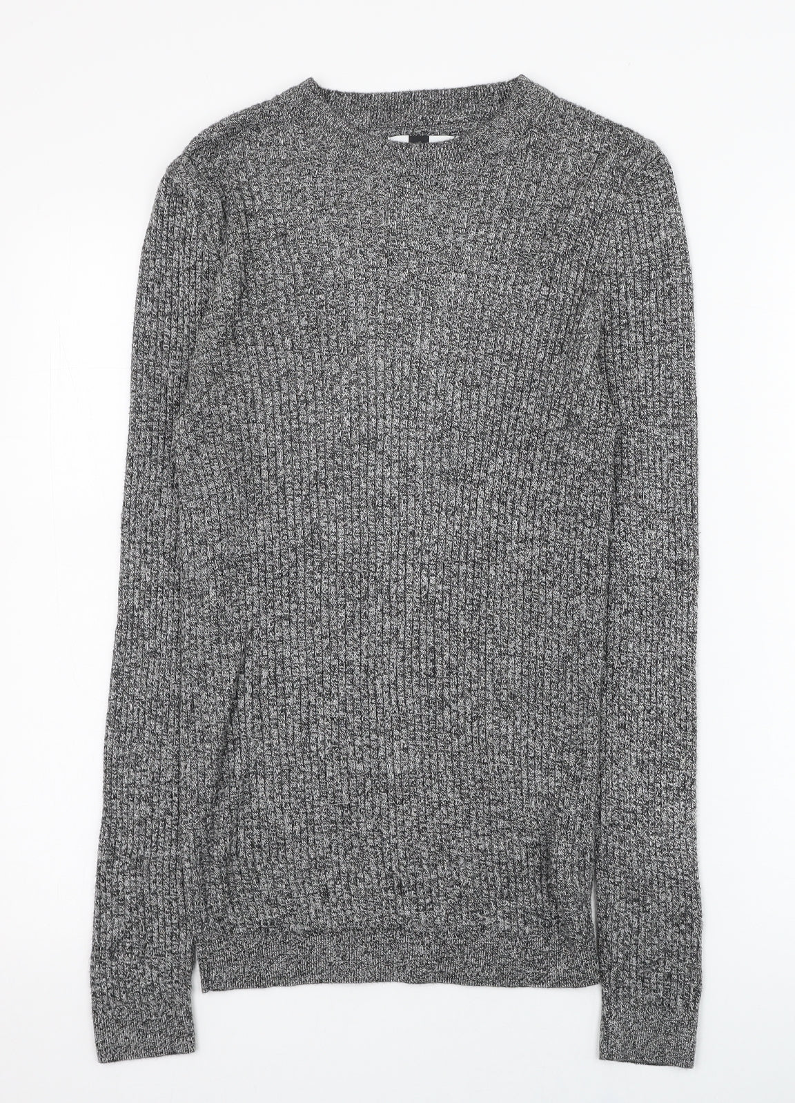 Topman Mens Grey Round Neck  Acrylic Pullover Jumper Size S