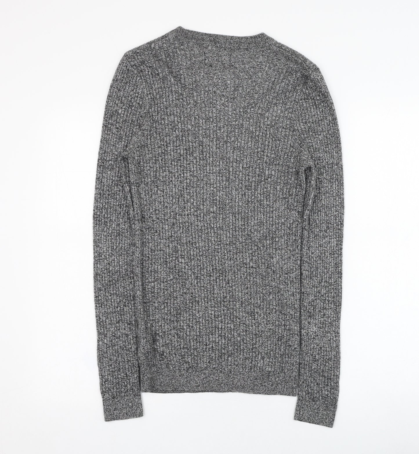 Topman Mens Grey Round Neck  Acrylic Pullover Jumper Size S