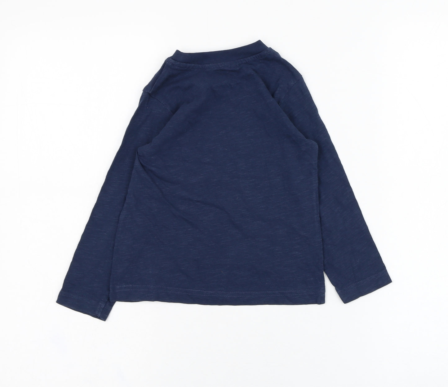 George Boys Blue  Cotton Basic T-Shirt Size 2-3 Years Round Neck Pullover - Truck