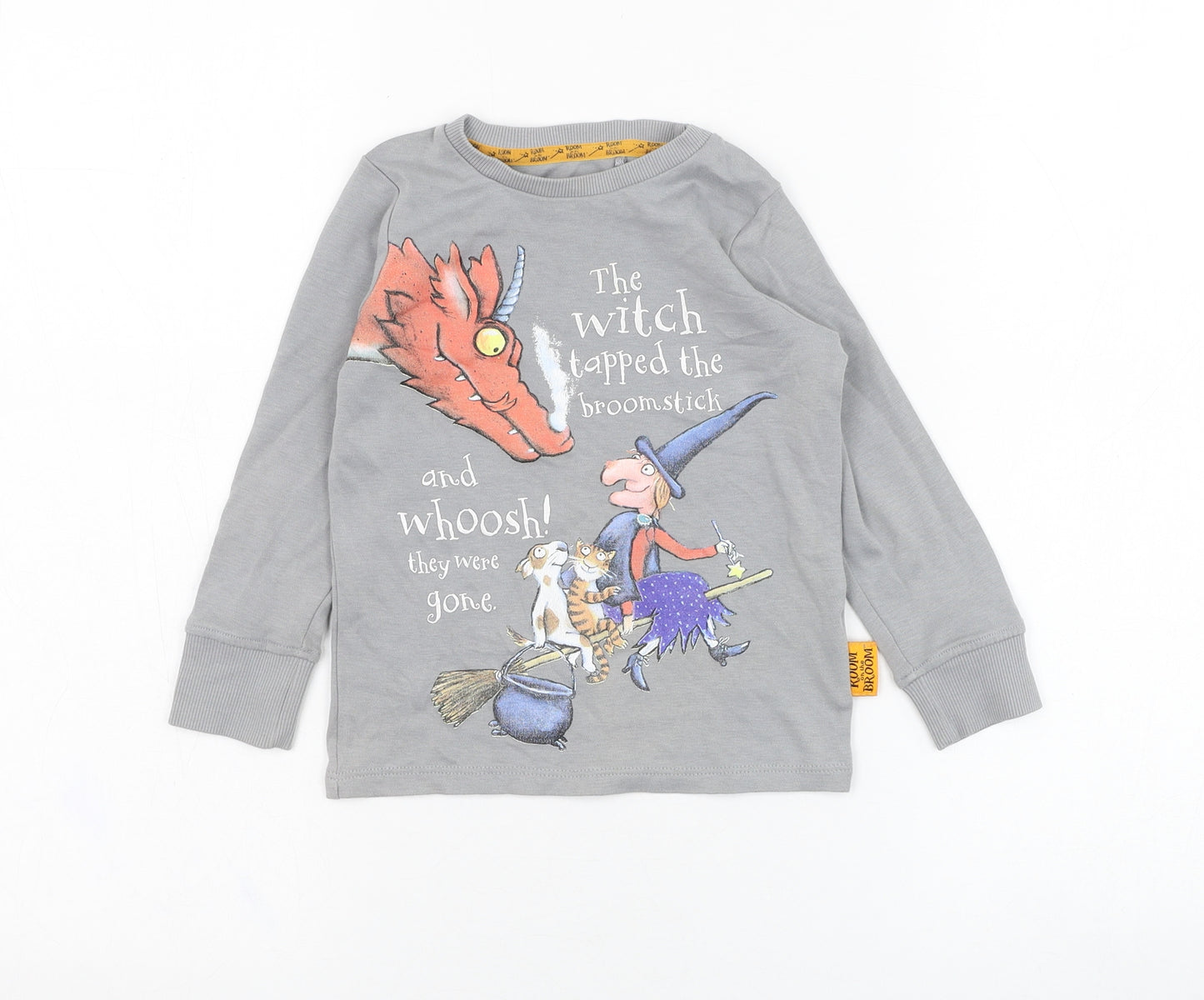 NEXT Girls Grey  Cotton Pullover Sweatshirt Size 2-3 Years  Pullover - Room on the Broom