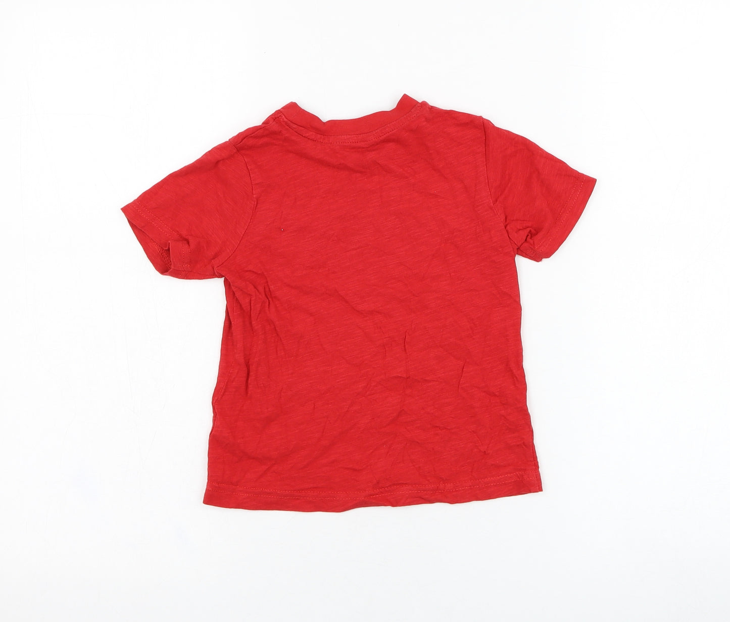 George Girls Red  Cotton Basic T-Shirt Size 2-3 Years Round Neck Pullover - Hey Dude