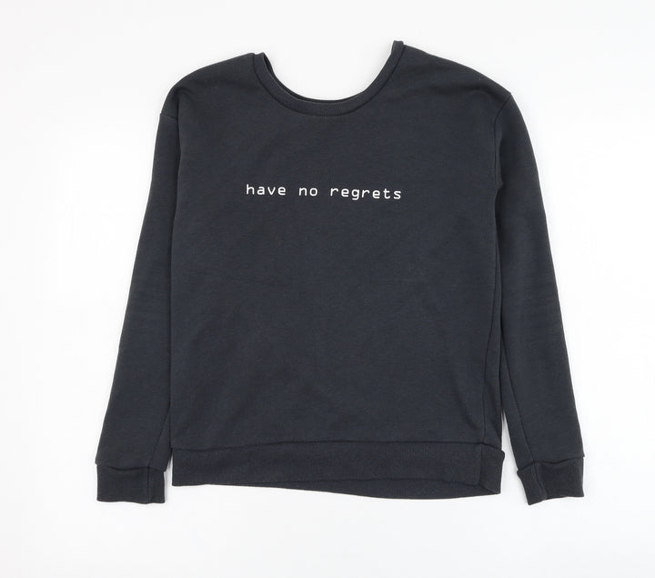 Atmosphere Womens Grey  Polyester Pullover Sweatshirt Size 6  Pullover - Have no regrets