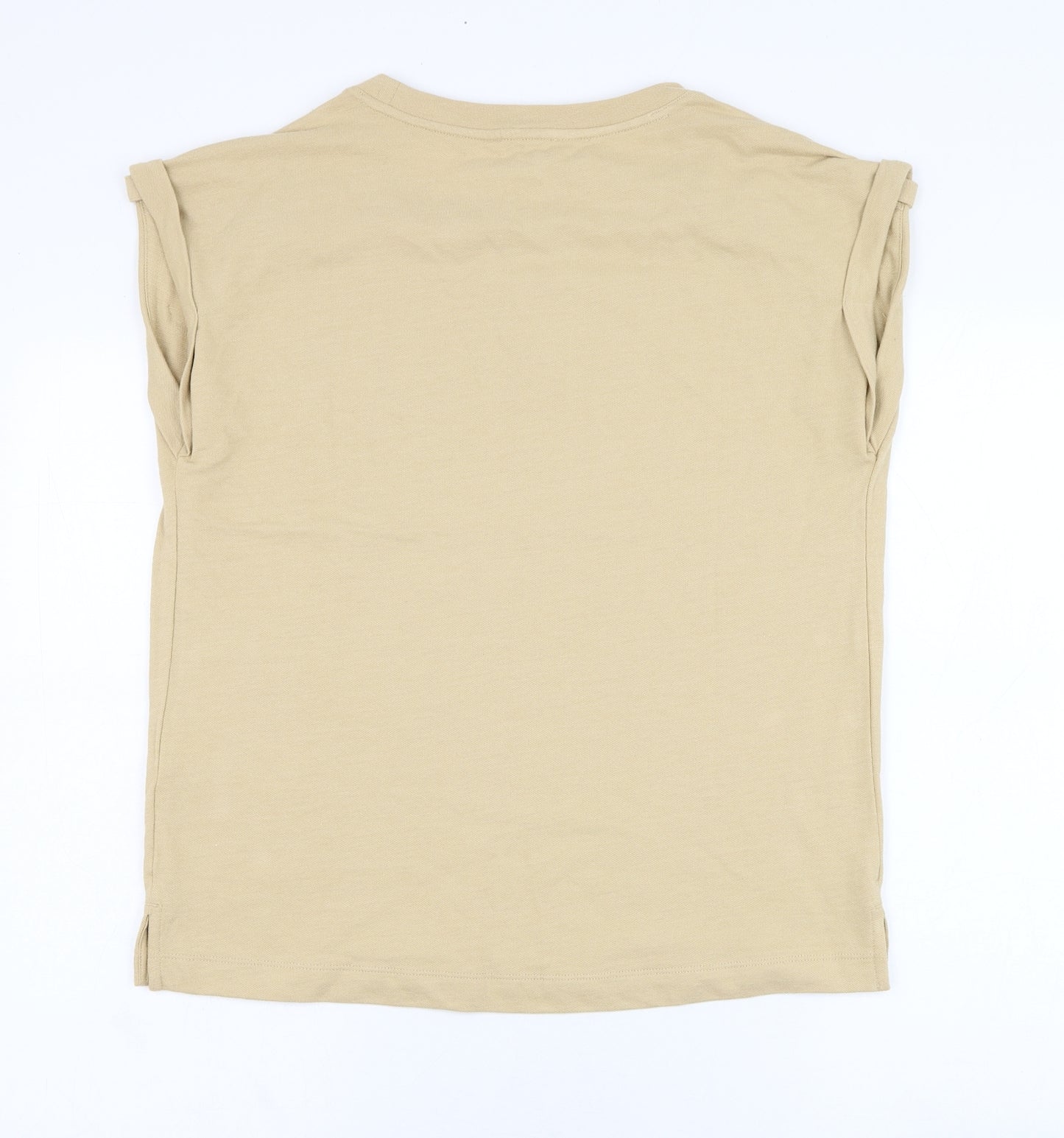 Esprit Womens Brown  Cotton Basic T-Shirt Size S Round Neck
