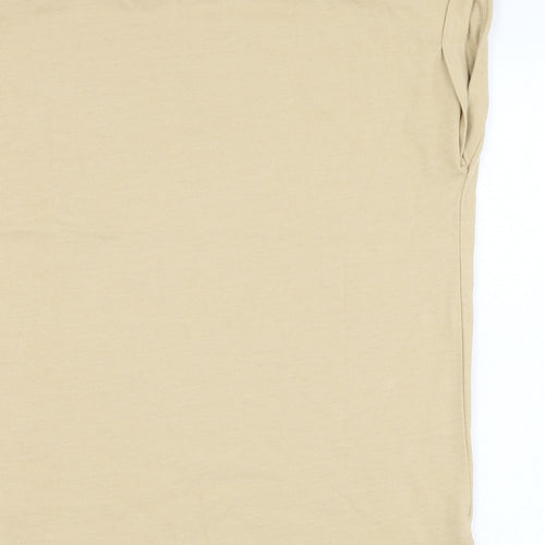 Esprit Womens Brown  Cotton Basic T-Shirt Size S Round Neck