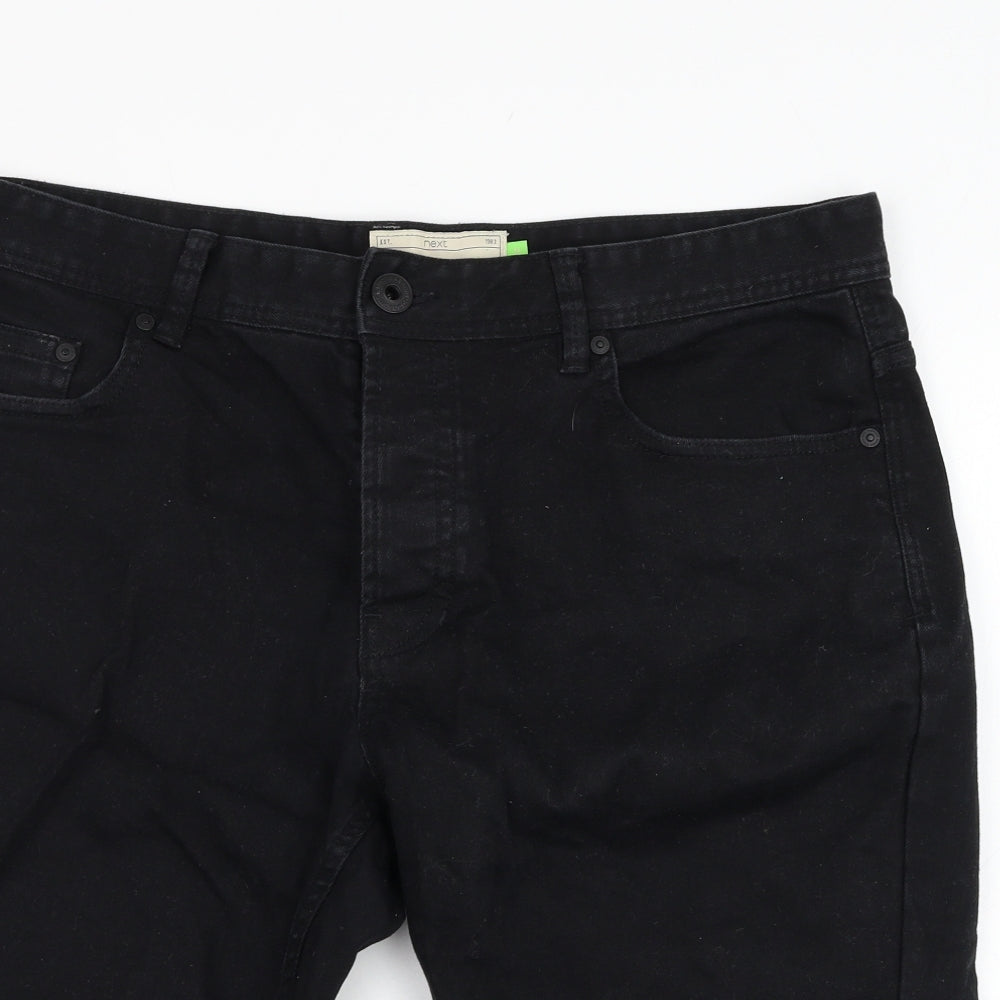 NEXT Mens Black  Cotton Bermuda Shorts Size 34 in L11 in Regular Zip
