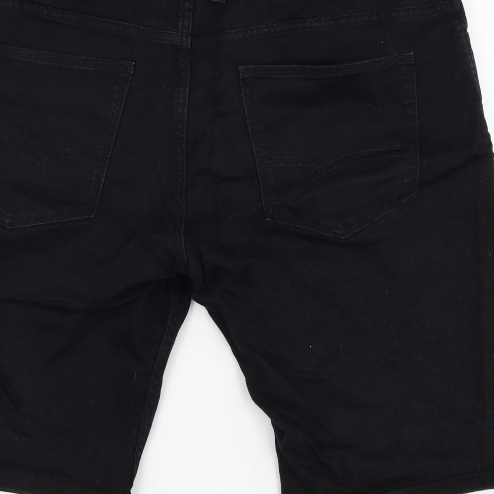 NEXT Mens Black  Cotton Bermuda Shorts Size 34 in L11 in Regular Zip