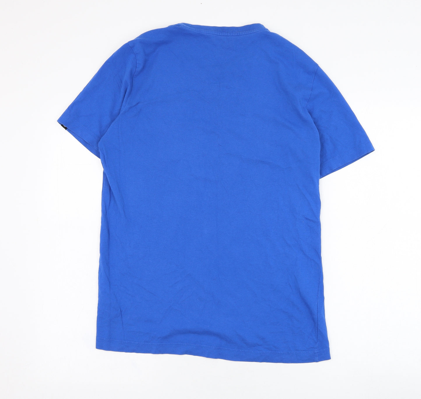 PUMA Mens Blue  Cotton  T-Shirt Size S Round Neck