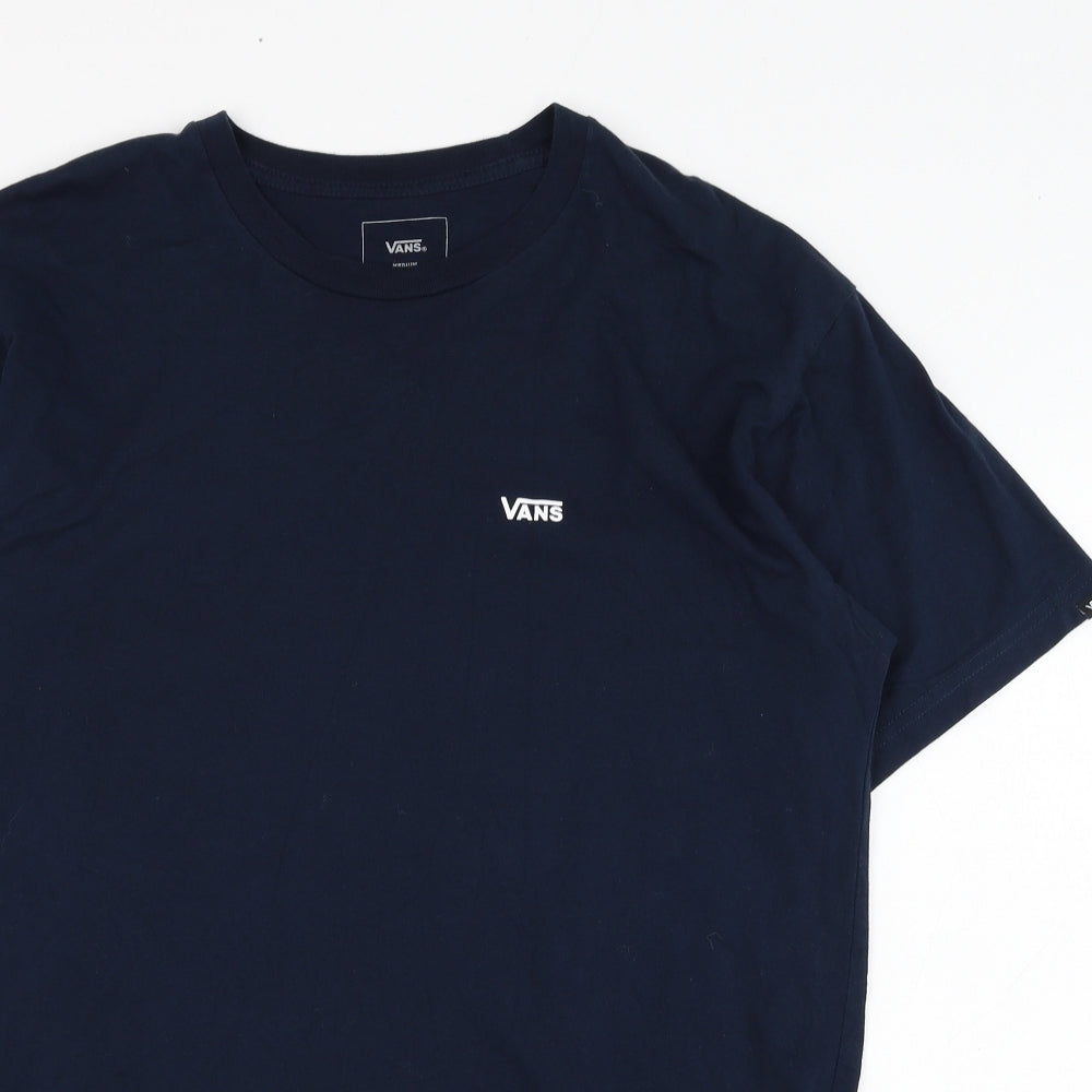 VANS Mens Blue  Cotton  T-Shirt Size M Round Neck