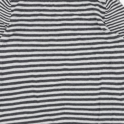 Gap Womens Grey Scoop Neck Striped Cotton Pullover Jumper Size S