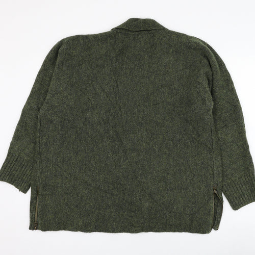 Marks and Spencer Womens Green Square Neck  Acrylic Cardigan Jumper Size L