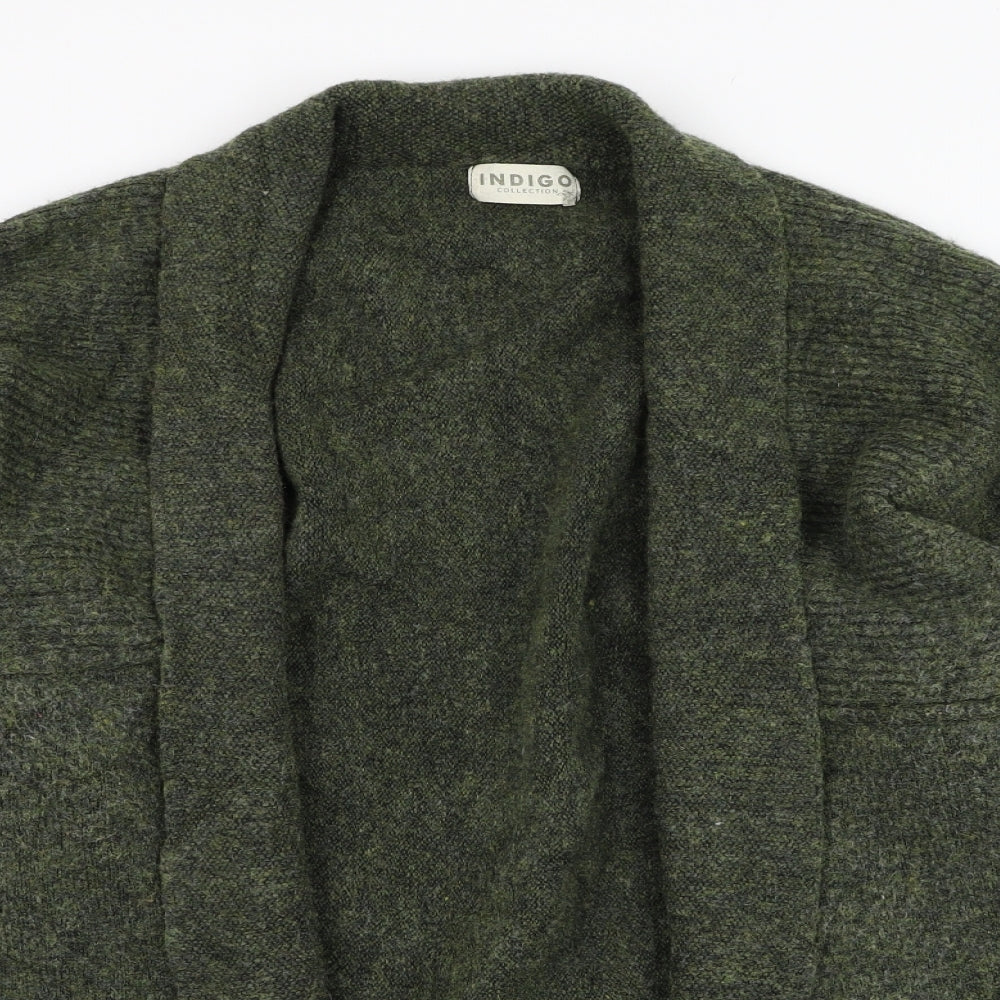 Marks and Spencer Womens Green Square Neck  Acrylic Cardigan Jumper Size L