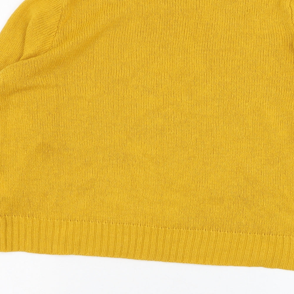 H&M Womens Yellow Round Neck  Acrylic Pullover Jumper Size S