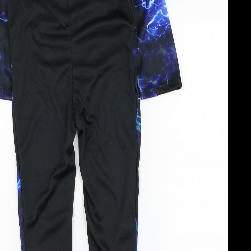 F&F Boys Black Solid Polyester  One Piece Size 3-4 Years  Hook & Loop - Skeleton, Costume, Halloween