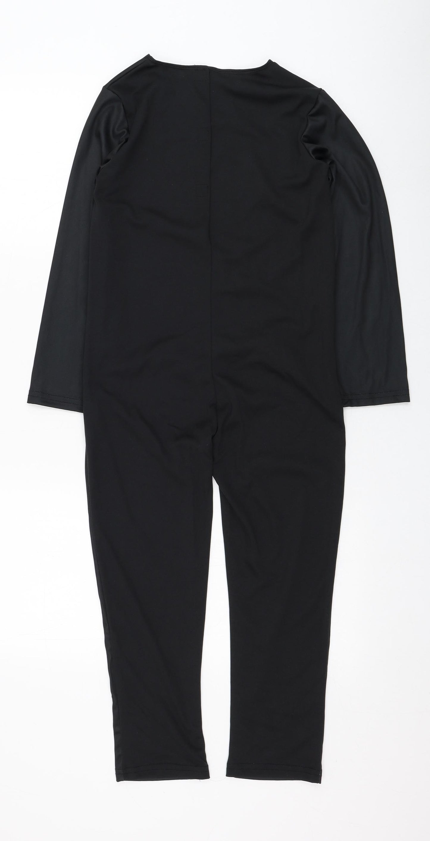 F&F Boys Black Solid Polyester  One Piece Size 7-8 Years  Hook & Loop - Skeleton, Costume, Halloween