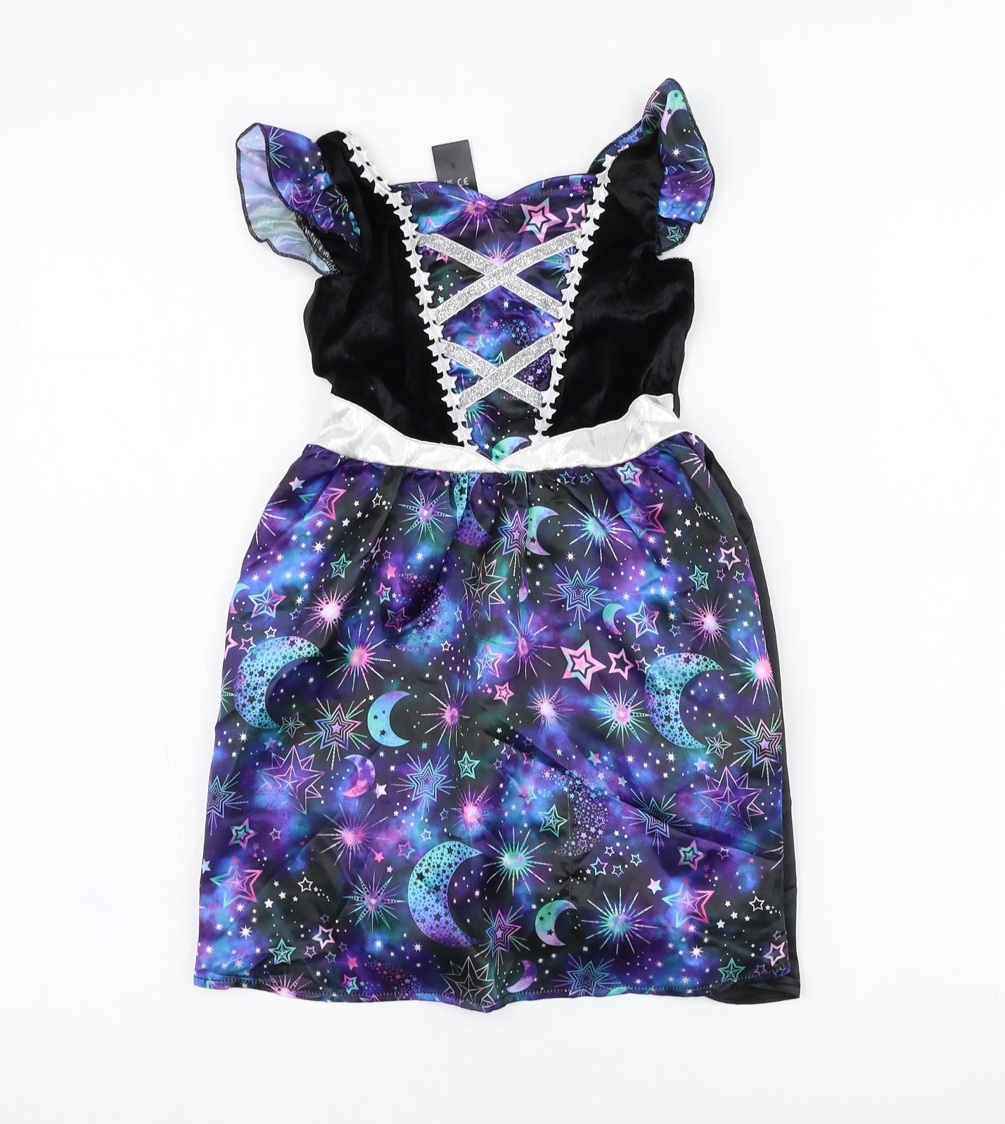 F&F Girls Black  Polyester A-Line  Size 3-4 Years  Square Neck Pullover - Witch, Costume, Halloween