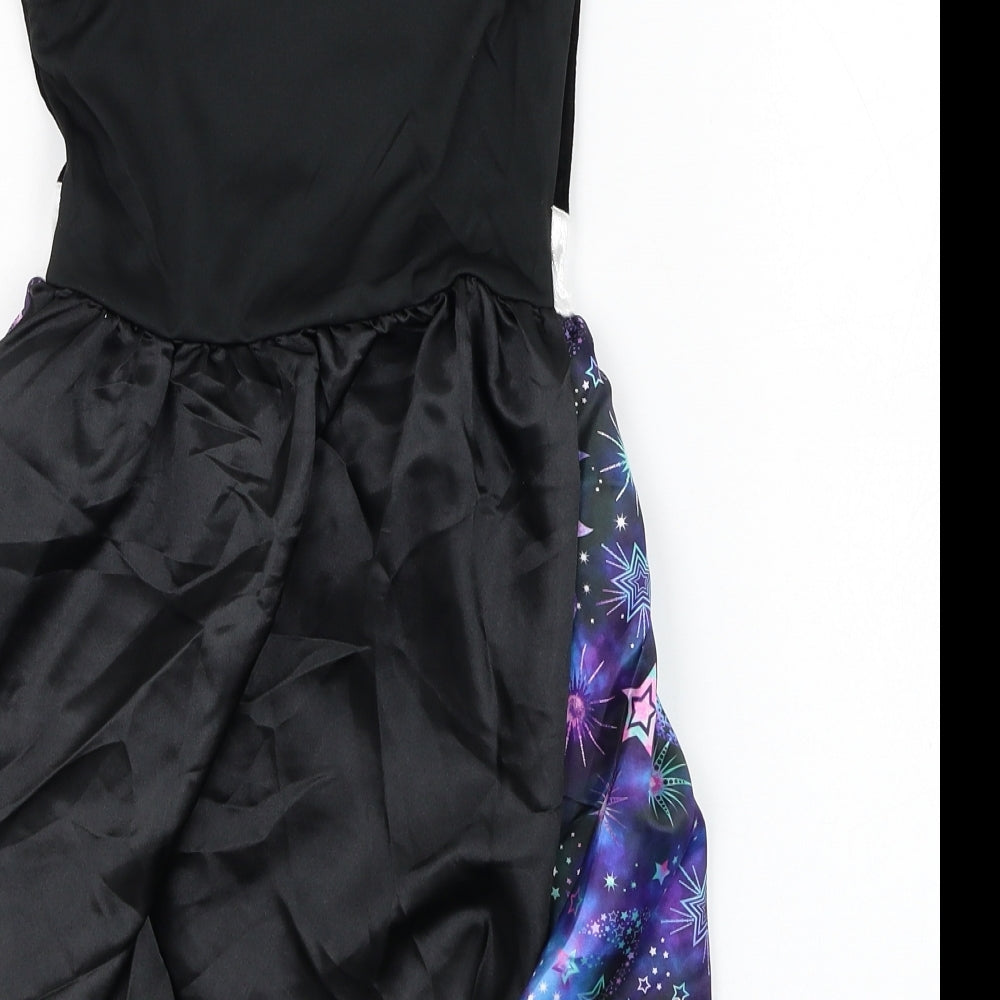 F&F Girls Black  Polyester A-Line  Size 3-4 Years  Square Neck Pullover - Witch, Costume, Halloween