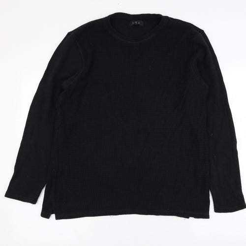 River Island Mens Black  Cotton Pullover Sweatshirt Size M