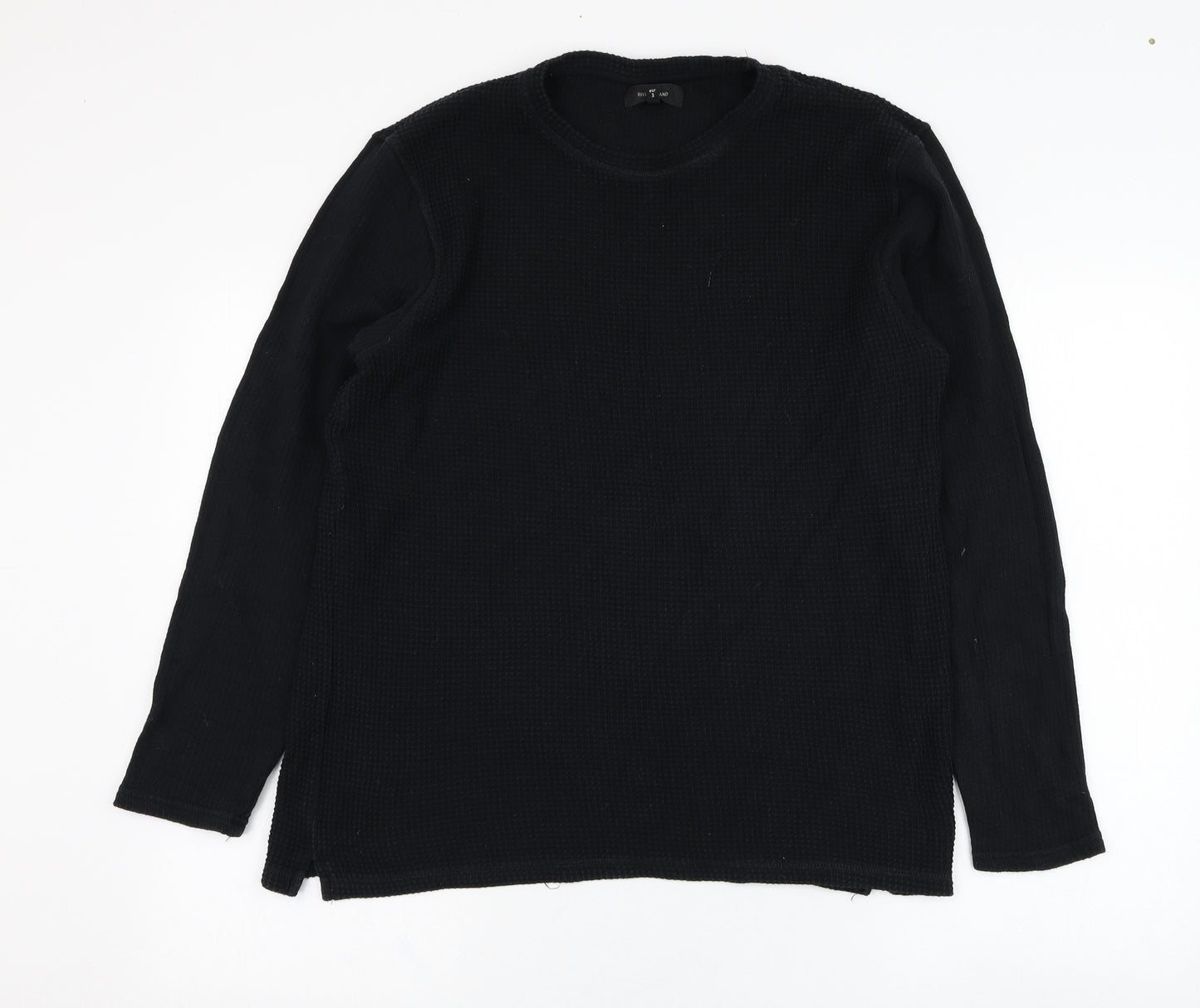 River Island Mens Black  Cotton Pullover Sweatshirt Size M