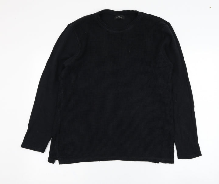 River Island Mens Black  Cotton Pullover Sweatshirt Size M