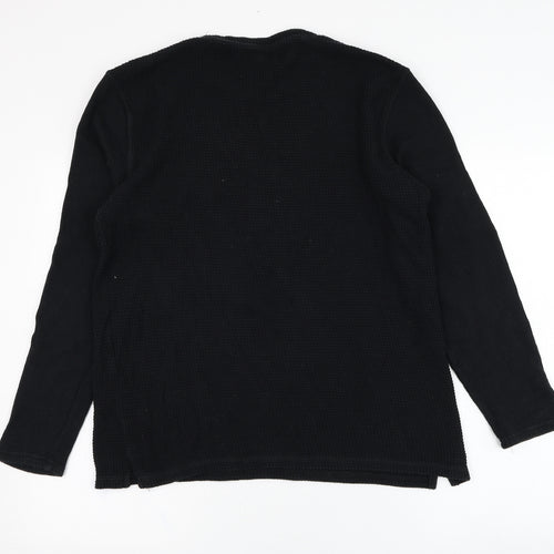 River Island Mens Black  Cotton Pullover Sweatshirt Size M