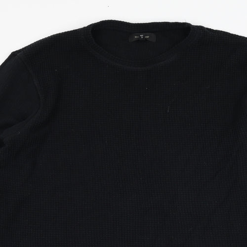 River Island Mens Black  Cotton Pullover Sweatshirt Size M