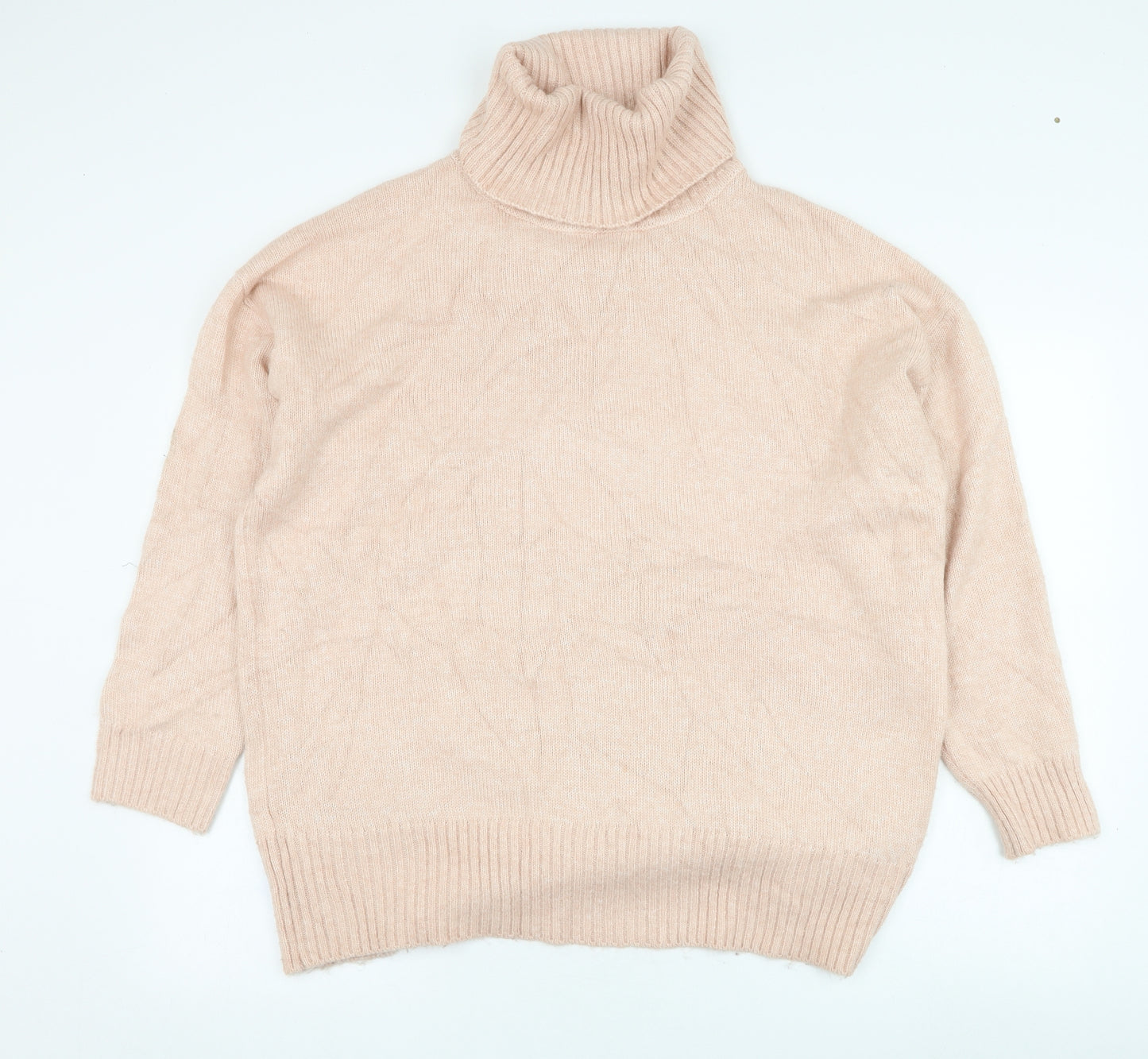 Nobody's Child Womens Pink Roll Neck  Acrylic Pullover Jumper Size M